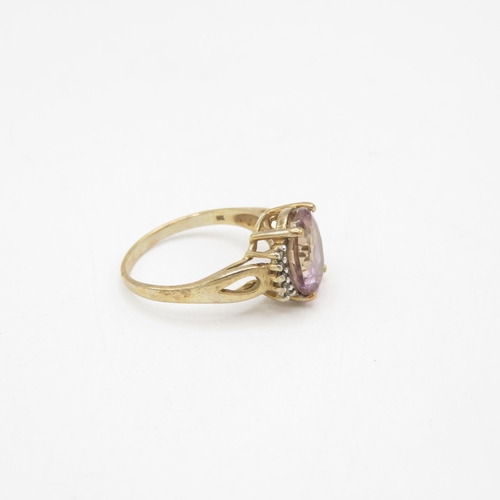 38 - 9ct gold ametrine & diamond dress ring (3g) Size  N 1/2