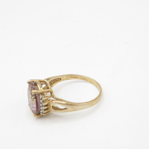 38 - 9ct gold ametrine & diamond dress ring (3g) Size  N 1/2