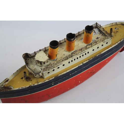 363 - Tin Plate BING German Made Toy Ship Ocean Liner Vintage Toys