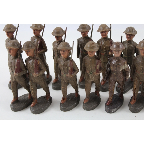 365 - Elastolin German Made Military Infantry Figures Vintage Toys