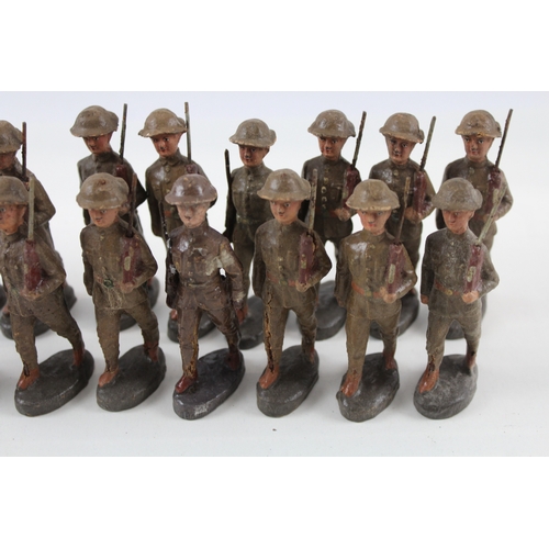 365 - Elastolin German Made Military Infantry Figures Vintage Toys