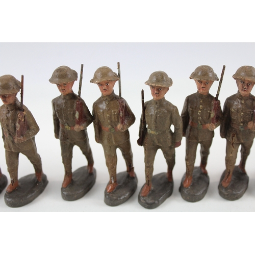 365 - Elastolin German Made Military Infantry Figures Vintage Toys