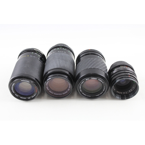 381 - Manual Camera Lenses Inc Sigma, Miranda & Hanimex Etc Mechanically Working x 4