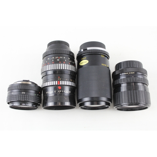382 - Manual Camera Lenses Inc Vivitar, Miranda & Pentacon Mechanically Working x 4