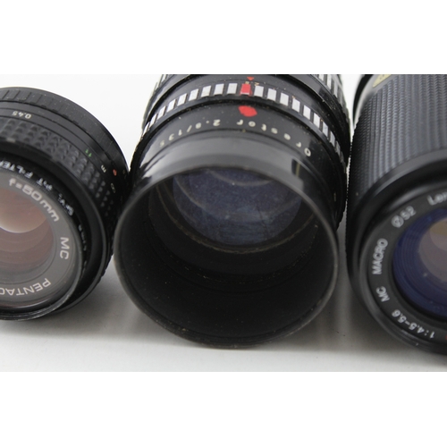 382 - Manual Camera Lenses Inc Vivitar, Miranda & Pentacon Mechanically Working x 4