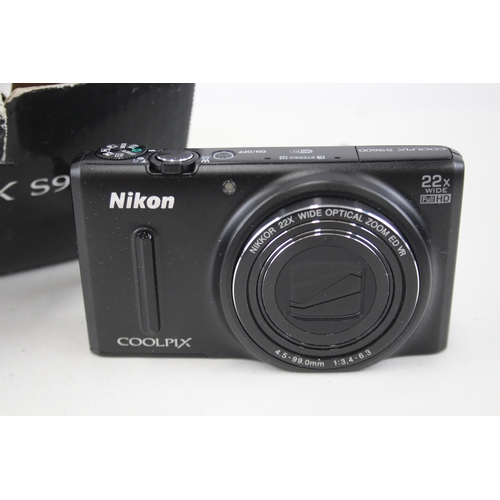 405 - Nikon Coolpix S9600 Digital Compact Camera Working w/ Nikkor 22x Wide Lens
