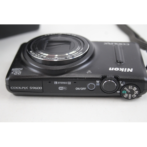 405 - Nikon Coolpix S9600 Digital Compact Camera Working w/ Nikkor 22x Wide Lens