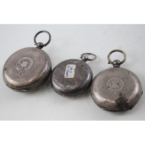 409 - Job Lot Vintage Mixed Purity Silver Pocket Watches Key-Wind UNTESTED