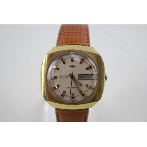412 - Men's Mondia Moonlander Gold Tone Watch Automatic WATCH RUNS