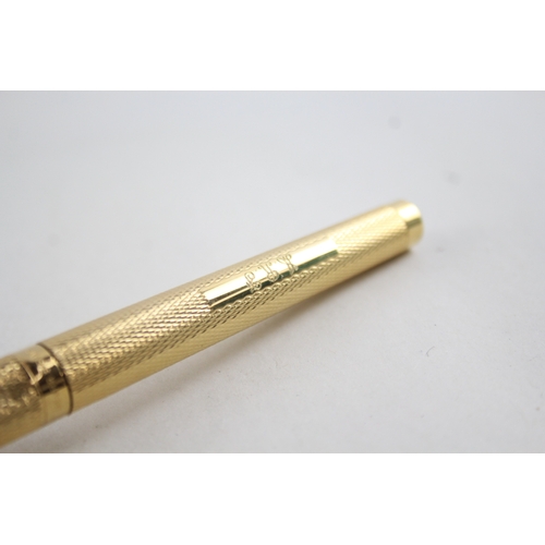 446 - Vintage Sheaffer Targa Gold Plated Fountain Pen w/ 14ct Gold Nib WRITING