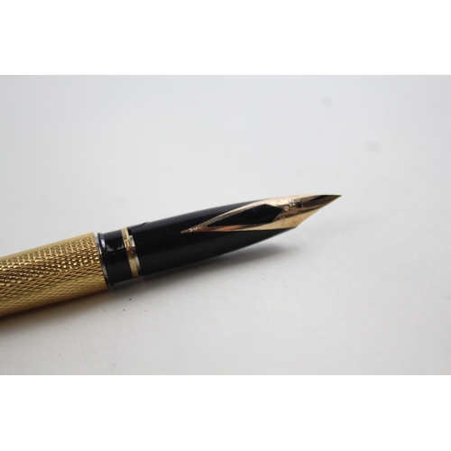 446 - Vintage Sheaffer Targa Gold Plated Fountain Pen w/ 14ct Gold Nib WRITING