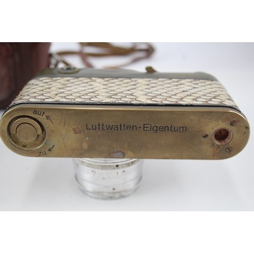 399 - Reproduction Leica Leitz Rangefinder Film Camera Russian Copy Gold & Lizard Skin