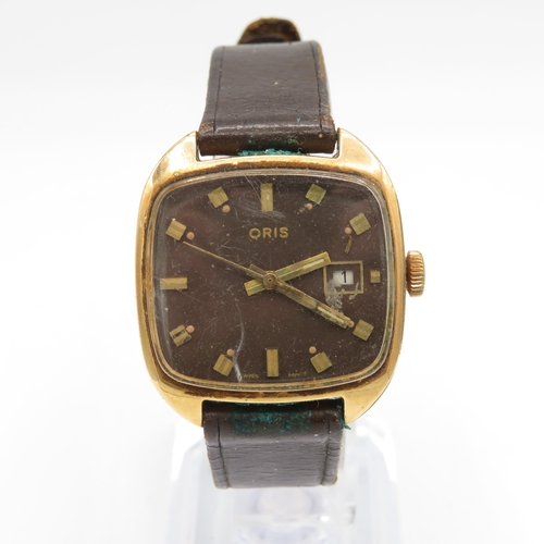 418 - Men's Vintage Oris Gold Tone Watch Hand-Wind WATCH RUNS