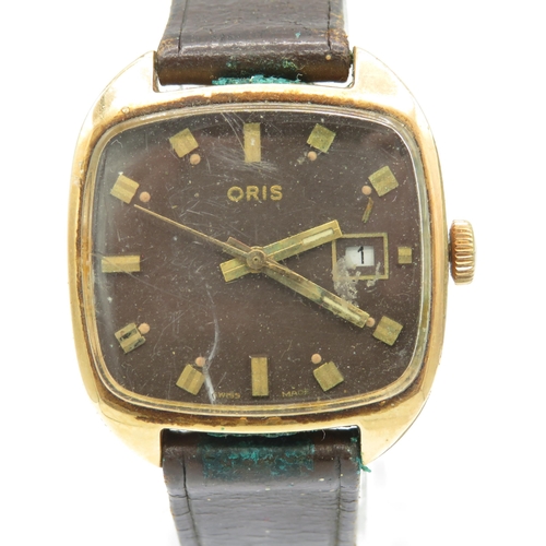 418 - Men's Vintage Oris Gold Tone Watch Hand-Wind WATCH RUNS