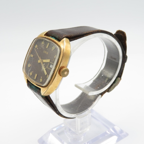 418 - Men's Vintage Oris Gold Tone Watch Hand-Wind WATCH RUNS