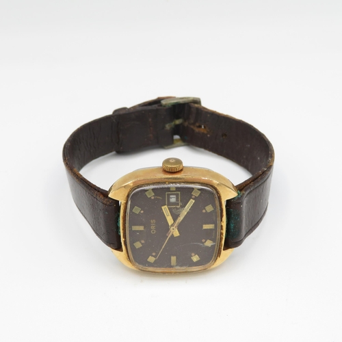 418 - Men's Vintage Oris Gold Tone Watch Hand-Wind WATCH RUNS