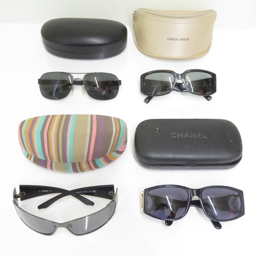 372 - 4 x Designer Sunglasses including Polo Ralph Lauren / Chanel / Giorgio Armani / Missoni  - All with ... 