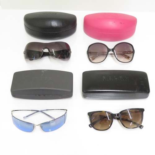 378 - 4 x Designer Sunglasses including Ralph Lauren / Guess / Juicy Conroue / Police  - All with Cases
