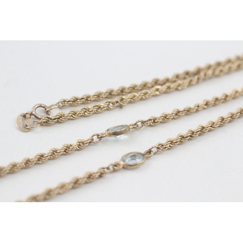 107 - 9ct gold topaz twisted rope necklace (4.3g)