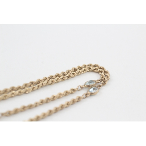 107 - 9ct gold topaz twisted rope necklace (4.3g)