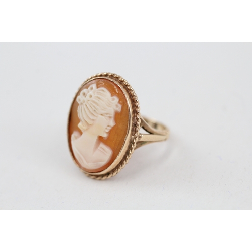 4 - 9ct gold vintage shell cameo dress ring (3.9g) Size  K