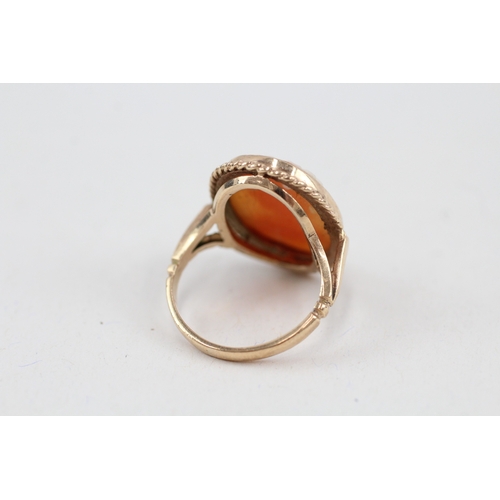 4 - 9ct gold vintage shell cameo dress ring (3.9g) Size  K