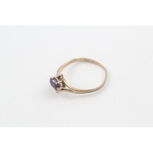 46 - 9cg gold amethyst ring (1.1g) AS SEEN - MiSHAPEN Size  N