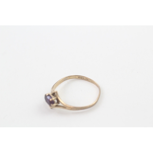 46 - 9cg gold amethyst ring (1.1g) AS SEEN - MiSHAPEN Size  N