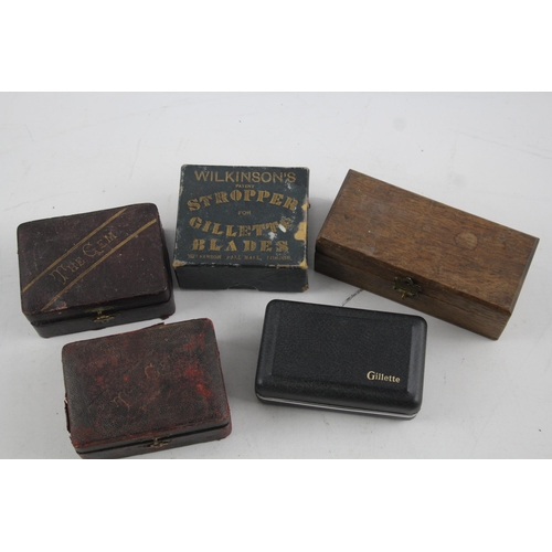 362 - Gents Grooming Job Lot Inc Gillette Aristocrat Razor Kampfe New York Etc x 5