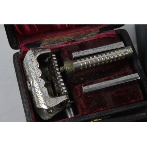 362 - Gents Grooming Job Lot Inc Gillette Aristocrat Razor Kampfe New York Etc x 5