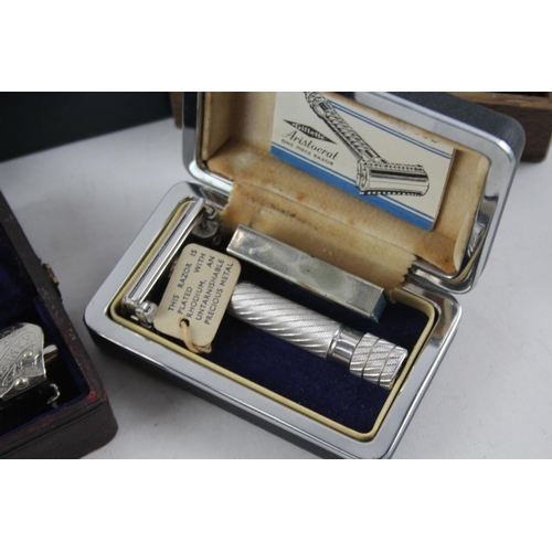 362 - Gents Grooming Job Lot Inc Gillette Aristocrat Razor Kampfe New York Etc x 5