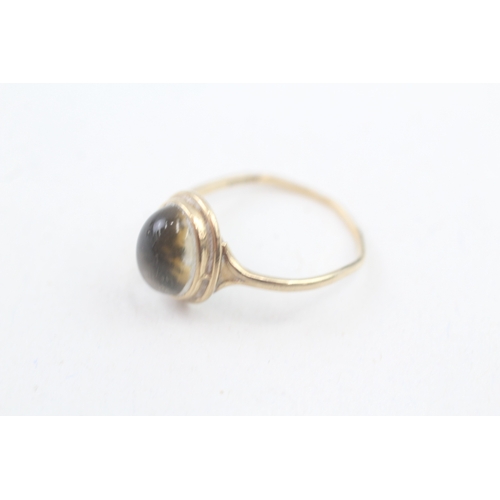 186 - 9ct gold vintage paste cabochon dress ring (1.6g) Size  R