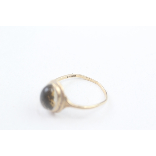 186 - 9ct gold vintage paste cabochon dress ring (1.6g) Size  R