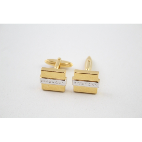 225 - Pair of gold tone cufflinks by designer Givenchy