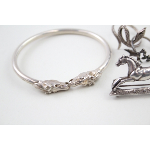 236 - A collection of silver animal jewellery