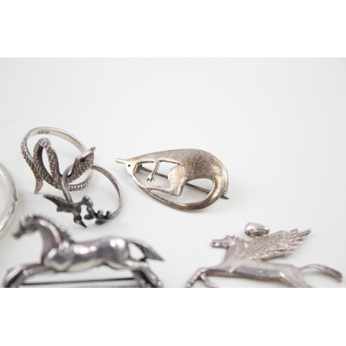 236 - A collection of silver animal jewellery