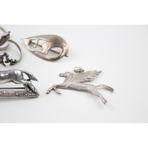 236 - A collection of silver animal jewellery