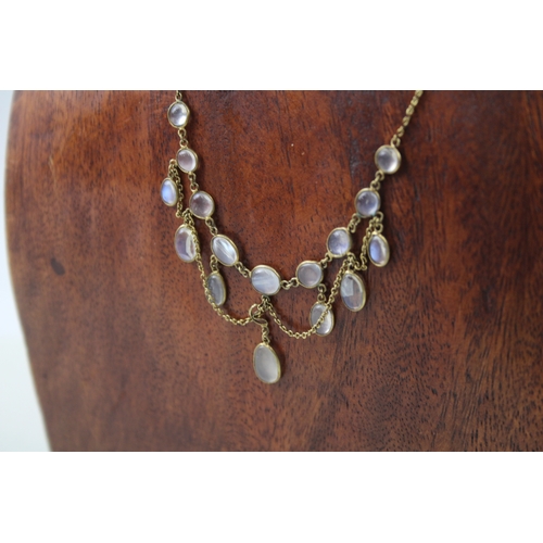 252 - Antique Moonstone chandelier drop necklace