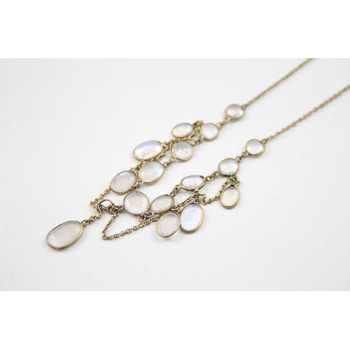 252 - Antique Moonstone chandelier drop necklace