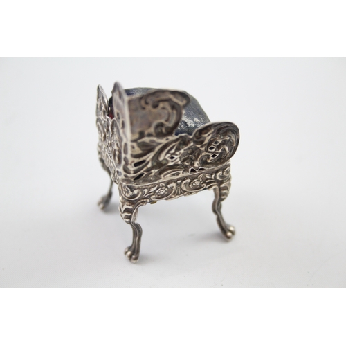 324 - Late Victorian 1901 Birmingham Sterling Silver Novelty Chair Pin Cushion (30g)