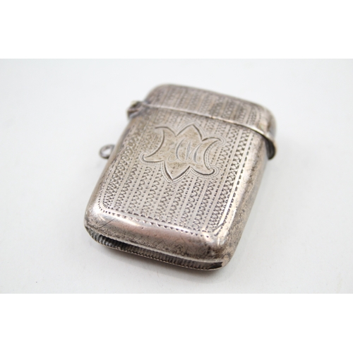 330 - Antique Edwardian 1905 Birmingham Sterling Silver Vesta / Match Case (28g)