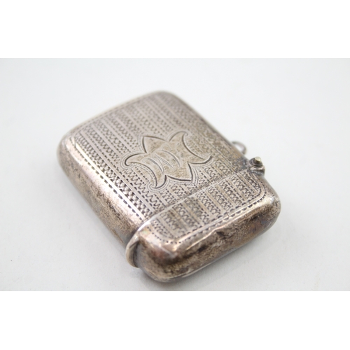 330 - Antique Edwardian 1905 Birmingham Sterling Silver Vesta / Match Case (28g)