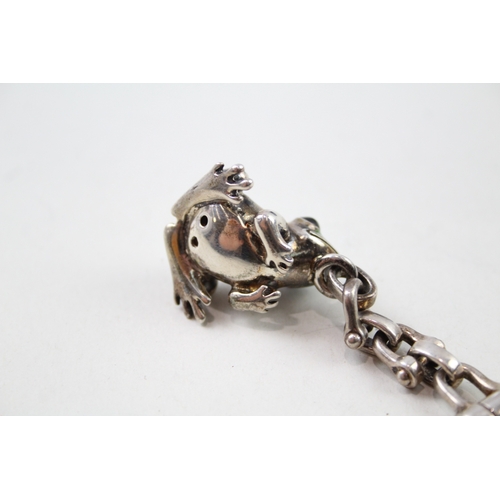 354 - TIFFANY & CO. 2002 .925 Sterling Silver Novelty Frog Enamelled Keyring (37g)