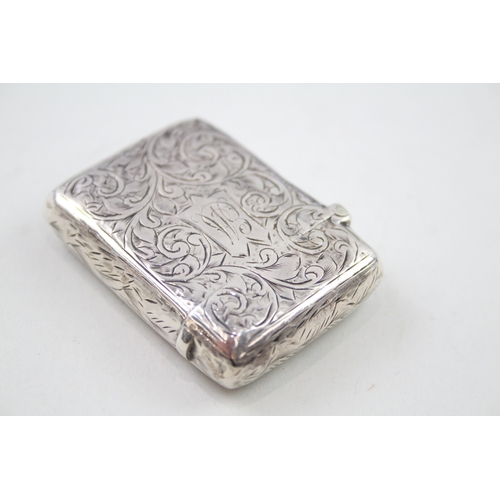 359 - Antique Edwardian 1902 Birmingham Sterling Silver Vesta / Match Case (23g)