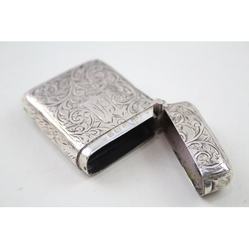 359 - Antique Edwardian 1902 Birmingham Sterling Silver Vesta / Match Case (23g)