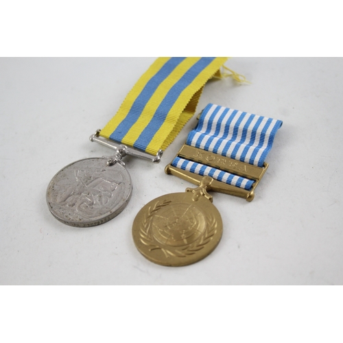 365 - Boxed ERII Korea Medal Pair Queens Korea 22559942 Pte J. B. Davies Welch Regt