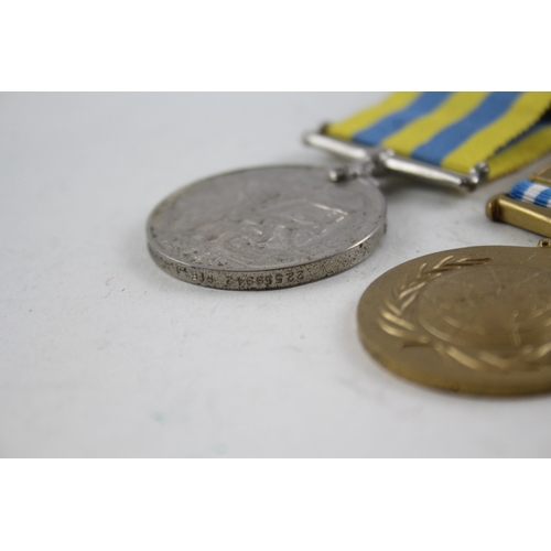 365 - Boxed ERII Korea Medal Pair Queens Korea 22559942 Pte J. B. Davies Welch Regt