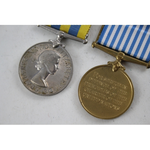 365 - Boxed ERII Korea Medal Pair Queens Korea 22559942 Pte J. B. Davies Welch Regt