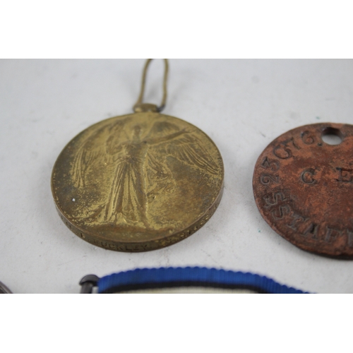 367 - WW1 Medal Pair & ID Tag 23076 Pte F. Buckley S. Staffs Regt