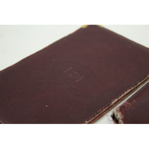 372 - Must De Cartier Burgundy Leather Document / Note Holders / Wallets Vintage x 2